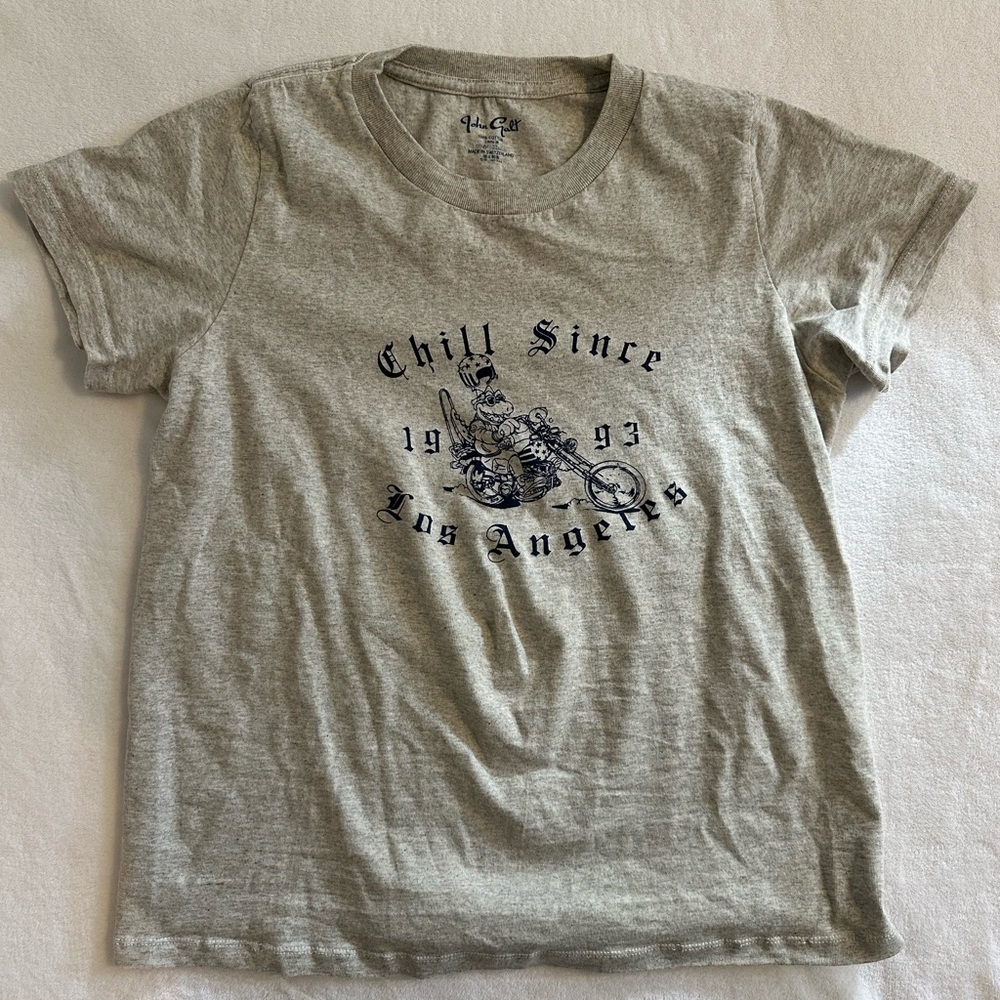 Chill Since Gray T-Shirt with Blue Print